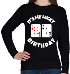 printfashion 62 POKER SZÜLINAP - Női pulóver - Fekete (9845640)