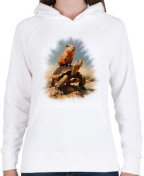 printfashion Capybara teknős háton - Női kapucnis pulóver - Fehér (13994975)