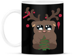 printfashion karácsonyi rénszarvas - Bögre - Fekete (5589648)