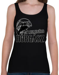 printfashion A legmenőbb horgász - Női atléta - Fekete (7037796)