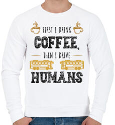 printfashion Then I drive humans - Férfi pulóver - Fehér (7467849)