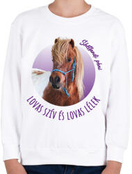 printfashion Lovas szív - Shetlandi póni - Gyerek pulóver - Fehér (7193352)