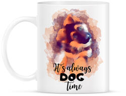 printfashion It's always dog time - németjuhász kutya kölyök - Bögre - Fehér (11766861)