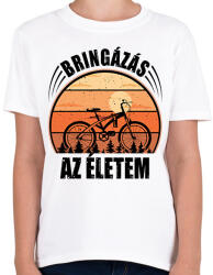 printfashion Biciklizés az életem - Gyerek póló - Fehér (8517318)