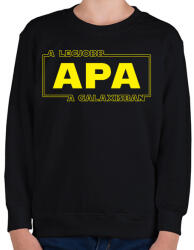 printfashion legjobb-apa-star-wars-classic - Gyerek pulóver - Fekete (986201)