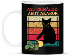 printfashion Azt csinálok, amit akarok - Vicces macskás minta - Bögre - Fekete (12033304)