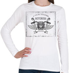 printfashion A világ legjobb motorosa - Névvel - Női hosszú ujjú póló - Fehér (6362046)