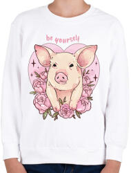 printfashion Be yourself pig - Gyerek pulóver - Fehér (14714729)