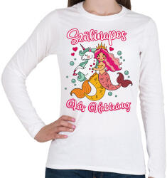 printfashion Szülinapos kis hableány - Női hosszú ujjú póló - Fehér (13846055)