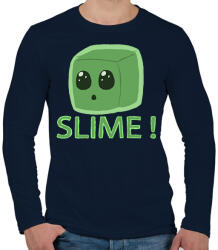 printfashion Minecraft Slime - Férfi hosszú ujjú póló - Sötétkék (2318284)