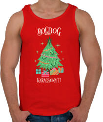 printfashion Boldog Karácsonyt - Férfi atléta - Piros (9542228)