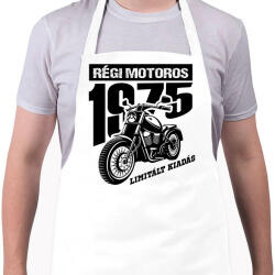 printfashion Régi motoros-Egyedi évszámmal - Kötény - Fehér (16585275)