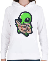 printfashion Belive in yourself - ufo - Női kapucnis pulóver - Fehér (16020795)