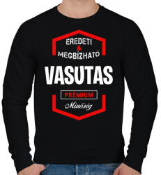 printfashion Vasutas prémium minőség - Férfi pulóver - Fekete (1466661)