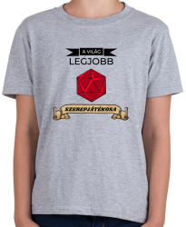printfashion A Világ Legjobb Szerepjátékosa (Fekete) - Gyerek póló - Sport szürke (2651099)
