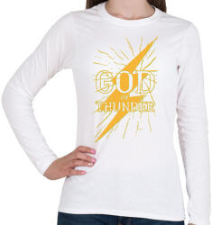 printfashion God of thunder - a mennydörgés istene - Női hosszú ujjú póló - Fehér (4607053)