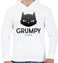 printfashion Grumpy Cats - Férfi kapucnis pulóver - Fehér (5144842)