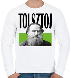 printfashion Tolsztoj - Önarckép - Férfi pulóver - Fehér (7119372)