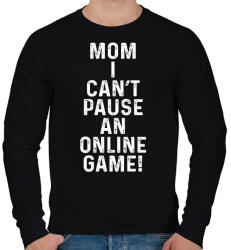 printfashion Mom, I can't pause an online game! - Férfi pulóver - Fekete (5788102)