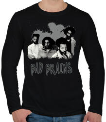 printfashion BAD BRAINS-GRAY - Férfi hosszú ujjú póló - Fekete (6096401)