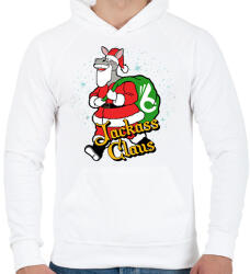 printfashion Jackass claus - Férfi kapucnis pulóver - Fehér (2043556)