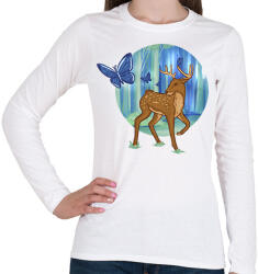 printfashion Őzike - Női hosszú ujjú póló - Fehér (13062066)