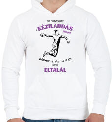 printfashion Ne vitatkozz kézilabdás lánnyal - Férfi kapucnis pulóver - Fehér (7156311)