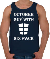 printfashion Októberben született kockás hasú - Férfi atléta - Sötétkék (1415100)