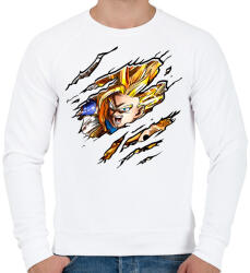 printfashion Dragon Ball Fighter - Férfi pulóver - Fehér (2857409)