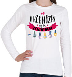 printfashion A körmözés az én terápiám - Női hosszú ujjú póló - Fehér (8470248)