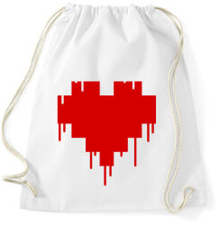 printfashion Pixel love - Sportzsák, Tornazsák - Fehér (1053341)