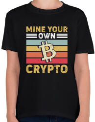 printfashion BITCOIN 4 EVER 56 - Gyerek póló - Fekete (6120207)