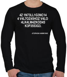 printfashion Intelligencia - Stephen Hawking - Férfi hosszú ujjú póló - Fekete (5773315)