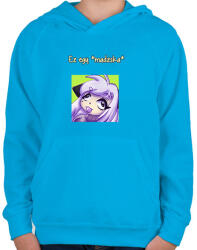 printfashion Fura ez a macska - Gyerek kapucnis pulóver - Azúrkék (13553278)