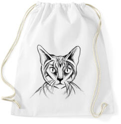 printfashion Rajzolt macska - Sportzsák, Tornazsák - Fehér (4166102)