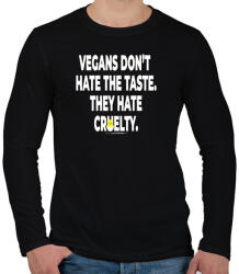 printfashion vegans don't hate tthe taste. . . - vegán aktivista grafika #6 - Férfi hosszú ujjú póló - Fekete (3908075)