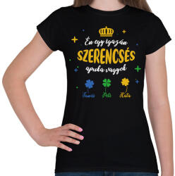printfashion Szerencsés apuka - Női póló - Fekete (7896857)