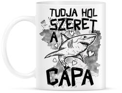 printfashion Tudja hol szeret a cápa - Bögre - Fehér (16636048)