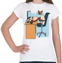 printfashion Sziámi macskák - Női póló - Fehér (11654909)