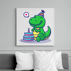 printfashion 1 éves dínó baba - Vászonkép - Fehér (8642055)