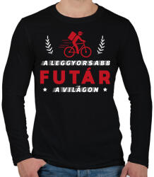 printfashion A leggyorsabb futár - Férfi hosszú ujjú póló - Fekete (12764905)