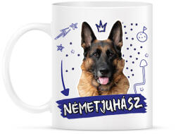 printfashion Németjuhász firka - Bögre - Fehér (11852873)
