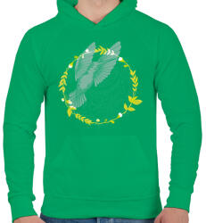 printfashion Kolibri madár - Férfi kapucnis pulóver - Zöld (408917)