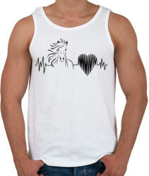 printfashion Lovas szívdobbanás - Férfi atléta - Fehér (2746391)