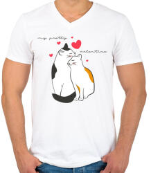 printfashion Szépseges valentinom - Férfi V-nyakú póló - Fehér (1178402)