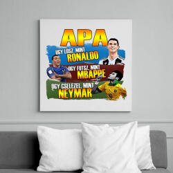 printfashion Apa mint egy focista - Vászonkép - Fehér (6631946)