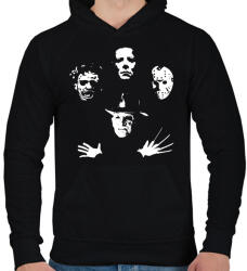 printfashion Horror Team - Férfi kapucnis pulóver - Fekete (1075731)