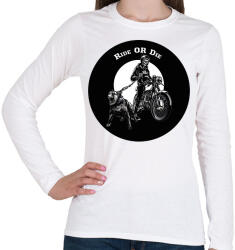 printfashion Ride or die - Motoros minta - Női hosszú ujjú póló - Fehér (6362050)