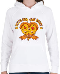printfashion A pizza nem töri össze - Női kapucnis pulóver - Fehér (9401401)