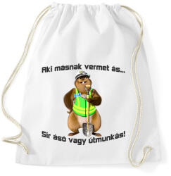 printfashion aki másnak vermet ás. . . - Sportzsák, Tornazsák - Fehér (2088347)